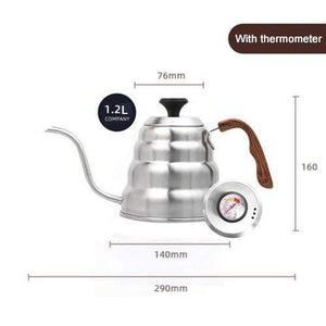 1L/1.25L Stainless Steel Tea Coffee Kettle with Thermometer Gooseneck Thin Spout for Pour Over V60 Dripper Filter Coffee Maker|Coffee Pots|