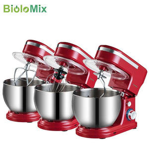 BioloMix 1200W 5L Stainless Steel Bowl 6 speed Kitchen Food Stand Mixer Cream Egg Whisk Whip Dough Kneading Mixer Blender|Food Mixers|