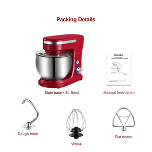 BioloMix 1200W 5L Stainless Steel Bowl 6 speed Kitchen Food Stand Mixer Cream Egg Whisk Whip Dough Kneading Mixer Blender|Food Mixers|