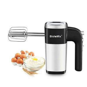 BioloMix 5 Speed 500W Electric Hand Mixer Handheld Kitchen Dough Blender With 2 Egg Beaters and Dough Hooks|Food Mixers|