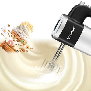 BioloMix 5 Speed 500W Electric Hand Mixer Handheld Kitchen Dough Blender With 2 Egg Beaters and Dough Hooks|Food Mixers|