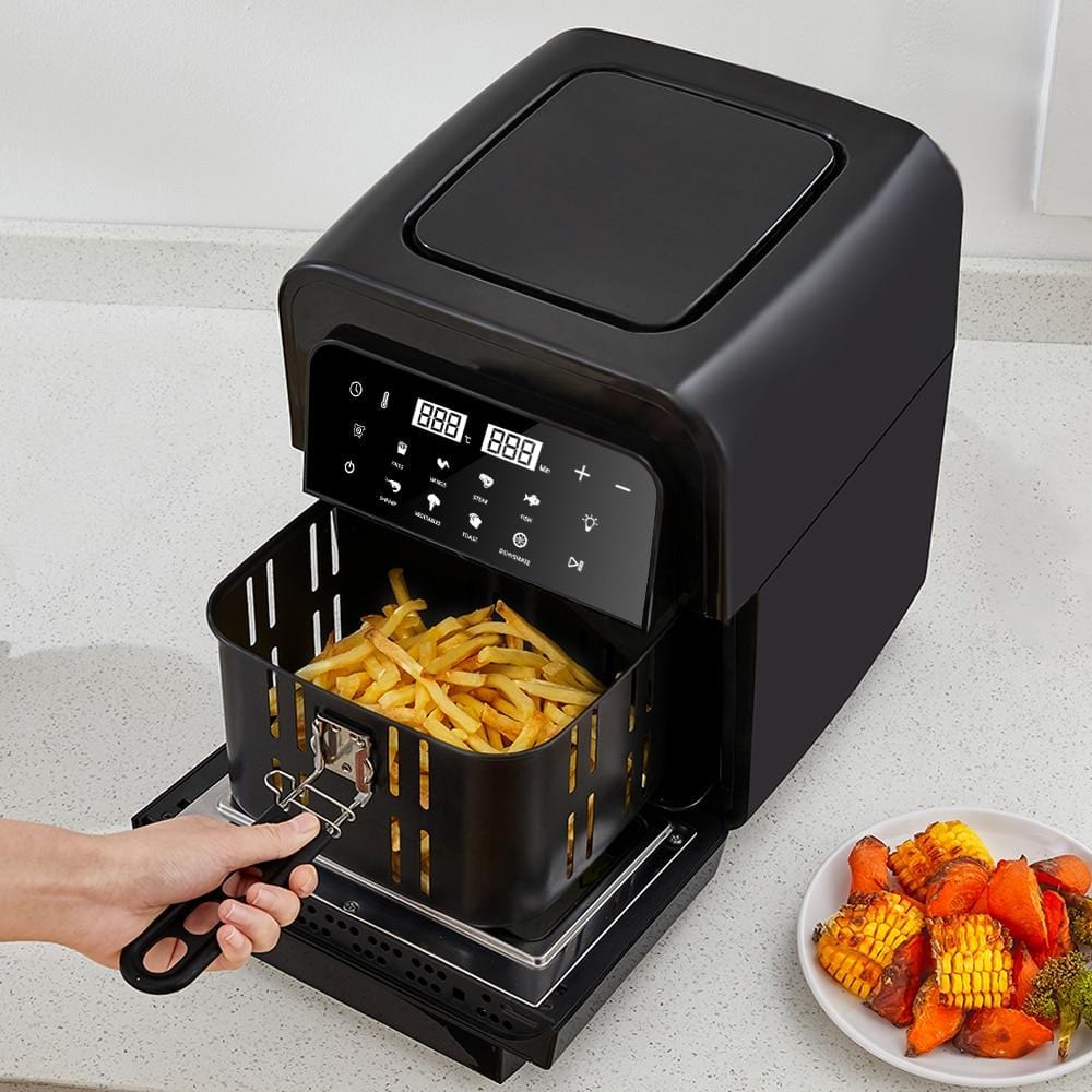 BioloMix MA528T Dual Heating Air Fryer Oven, 1700W Oil Free Toaster, 15L  Capacity, 11 Presets, Stainless Steel Interior 