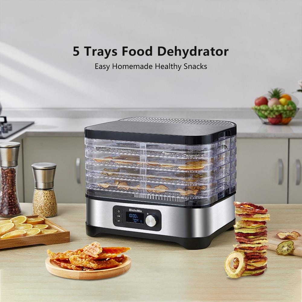 Dehydrator, Fruit & Vegetable Dryer with 5 BPA-Free Adjustable Trays, –  AICOOK