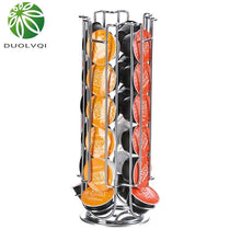Load image into Gallery viewer, Duolvqi Metal Coffee Pods Holder Tower Chrome Plating Stand Coffee Capsule Storage Rack for 24pcs Dolce Gusto Capsule|Coffeeware Sets|