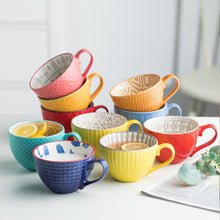 Load image into Gallery viewer, European Style Ceramic Coffee Cups Milk Tea Breakfast Mug Cappuccino Flower Cups Latte Kitchen Tableware High grade|Mugs|