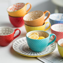 Load image into Gallery viewer, European Style Ceramic Coffee Cups Milk Tea Breakfast Mug Cappuccino Flower Cups Latte Kitchen Tableware High grade|Mugs|
