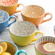 Load image into Gallery viewer, European Style Ceramic Coffee Cups Milk Tea Breakfast Mug Cappuccino Flower Cups Latte Kitchen Tableware High grade|Mugs|