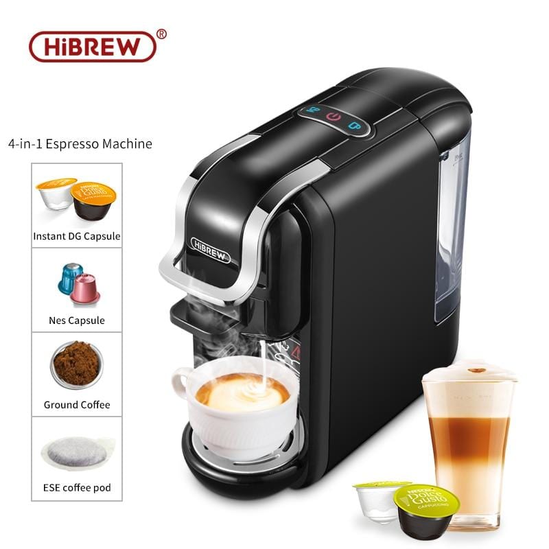HiBREW Multiple Capsule Coffee Machine Hot/Cold DG Cappuccino Nes Small  Capsule ESE Pod Ground Coffee Cafeteria 19Bar 5 in 1 H2B