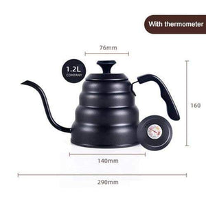 1L/1.25L Stainless Steel Tea Coffee Kettle with Thermometer Gooseneck Thin Spout for Pour Over V60 Dripper Filter Coffee Maker|Coffee Pots|