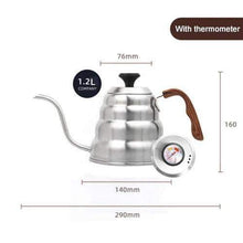 Load image into Gallery viewer, 1L/1.25L Stainless Steel Tea Coffee Kettle with Thermometer Gooseneck Thin Spout for Pour Over V60 Dripper Filter Coffee Maker|Coffee Pots|