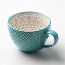Load image into Gallery viewer, European Style Ceramic Coffee Cups Milk Tea Breakfast Mug Cappuccino Flower Cups Latte Kitchen Tableware High grade|Mugs|
