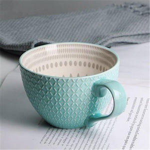European Style Ceramic Coffee Cups Milk Tea Breakfast Mug Cappuccino Flower Cups Latte Kitchen Tableware High grade|Mugs|