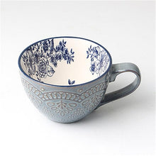 Load image into Gallery viewer, European Style Ceramic Coffee Cups Milk Tea Breakfast Mug Cappuccino Flower Cups Latte Kitchen Tableware High grade|Mugs|