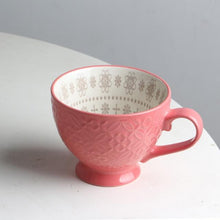 Load image into Gallery viewer, European Style Ceramic Coffee Cups Milk Tea Breakfast Mug Cappuccino Flower Cups Latte Kitchen Tableware High grade|Mugs|