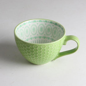 European Style Ceramic Coffee Cups Milk Tea Breakfast Mug Cappuccino Flower Cups Latte Kitchen Tableware High grade|Mugs|