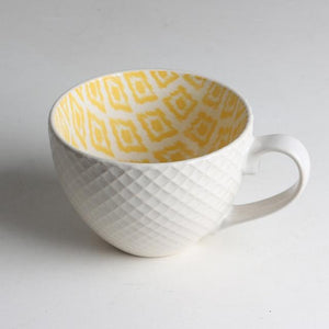 European Style Ceramic Coffee Cups Milk Tea Breakfast Mug Cappuccino Flower Cups Latte Kitchen Tableware High grade|Mugs|