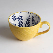 Load image into Gallery viewer, European Style Ceramic Coffee Cups Milk Tea Breakfast Mug Cappuccino Flower Cups Latte Kitchen Tableware High grade|Mugs|