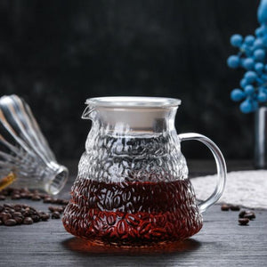 V60 Pour Over Glass Range Coffee Server 360/600/800ml Hand Drip Reusable Filter Paper Coffee Pot Coffee Kettle Brewer Barista