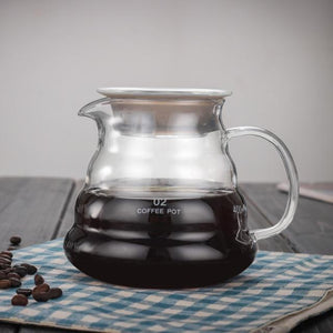 V60 Pour Over Glass Range Coffee Server 360/600/800ml Hand Drip Reusable Filter Paper Coffee Pot Coffee Kettle Brewer Barista