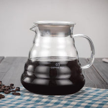 Load image into Gallery viewer, V60 Pour Over Glass Range Coffee Server 360/600/800ml Hand Drip Reusable Filter Paper Coffee Pot Coffee Kettle Brewer Barista