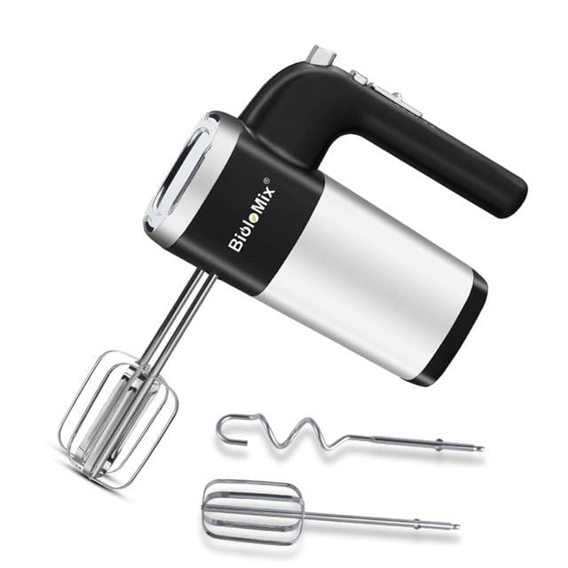 BioloMix 5 Speed 500W Electric Hand Mixer Handheld Kitchen Dough Blender With 2 Egg Beaters and Dough Hooks|Food Mixers|
