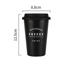 Load image into Gallery viewer, Black White Stainless Steel Silicone Mugs Hand Cup Thermol With Lid Mug Tea Milk coffee Cups Home Office School Creative Gift|Mugs|