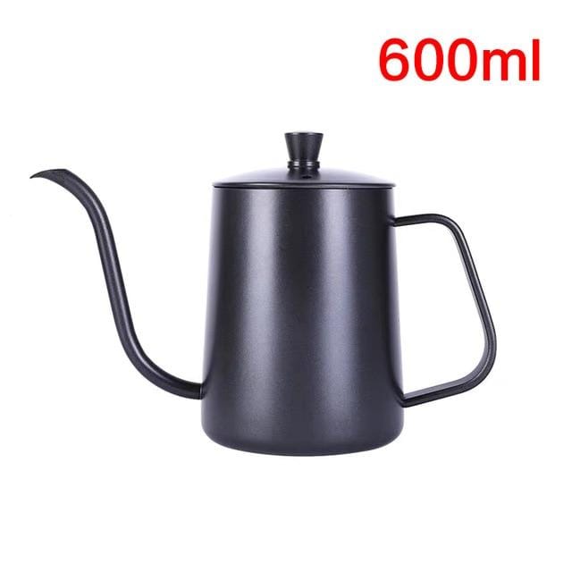 Drip Kettle 350ml 600ml Coffee Tea Pot Non stick Coating Food Grade Stainless Steel Gooseneck Drip Kettle Swan Neck Thin Mouth|mouth|
