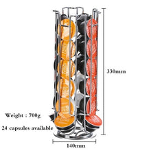 Load image into Gallery viewer, Duolvqi Metal Coffee Pods Holder Tower Chrome Plating Stand Coffee Capsule Storage Rack for 24pcs Dolce Gusto Capsule|Coffeeware Sets|
