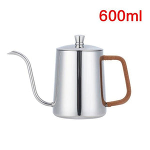 Drip Kettle 350ml 600ml Coffee Tea Pot Non stick Coating Food Grade Stainless Steel Gooseneck Drip Kettle Swan Neck Thin Mouth|mouth|