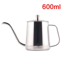 Load image into Gallery viewer, Drip Kettle 350ml 600ml Coffee Tea Pot Non stick Coating Food Grade Stainless Steel Gooseneck Drip Kettle Swan Neck Thin Mouth|mouth|